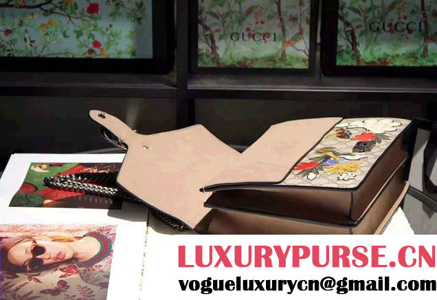 Gucci Dionysus GG Supreme Bird and Flowers Canvas Shoulder Medium Bag 403348 2016