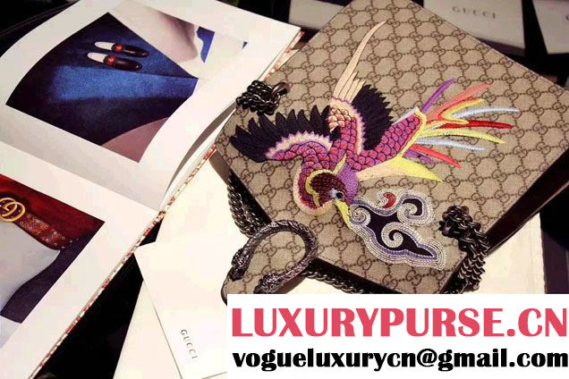 Gucci Dionysus GG Supreme Bird and Flowers Canvas Shoulder Small Bag 400249 2016