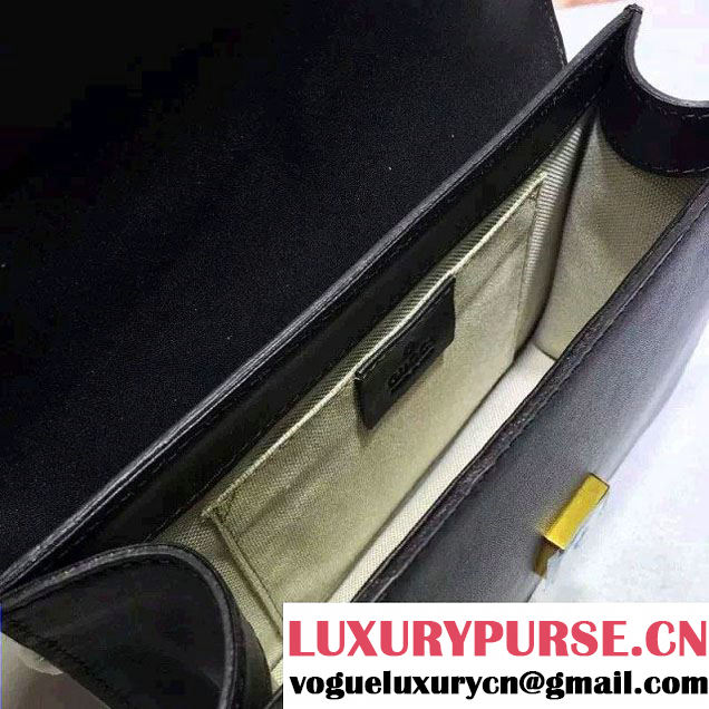 Gucci Pearl Studs Chain Shoulder Bag 432282 Black/White/Gold 2016