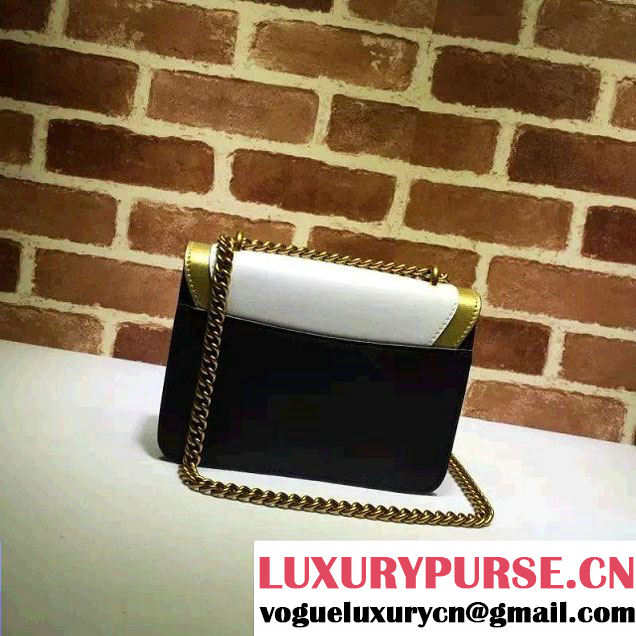 Gucci Pearl Studs Chain Shoulder Bag 432282 Black/White/Gold 2016