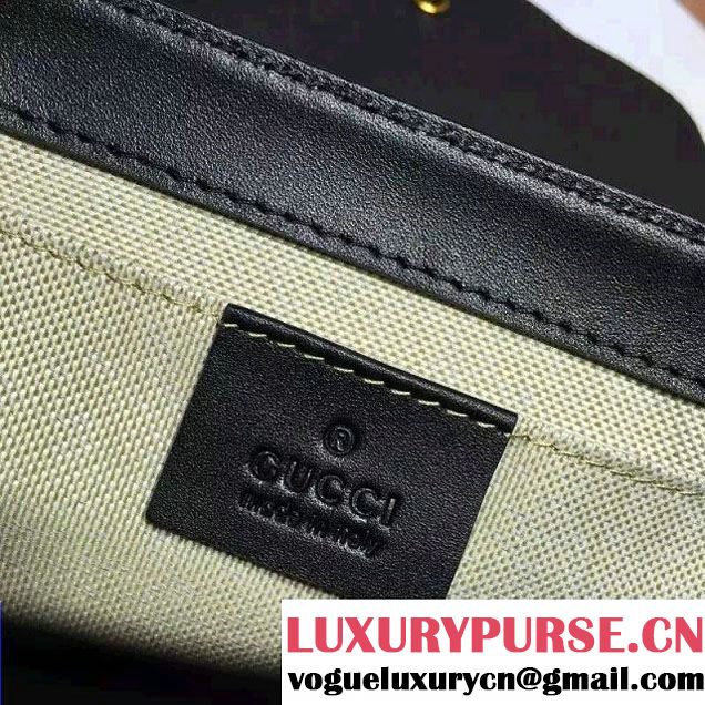 Gucci Pearl Studs Chain Shoulder Bag 432282 Black/White/Gold 2016