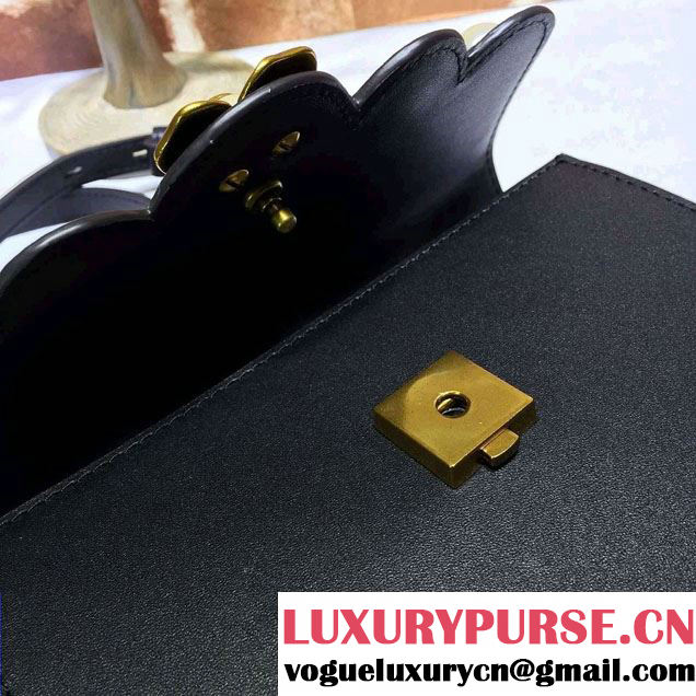 Gucci Pearl Studs Chain Shoulder Bag 432282 Black 2016
