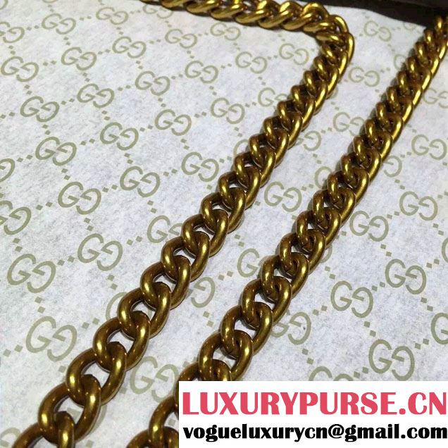 Gucci Pearl Studs GG Supreme Mini Chain Wallet Bag 431478 Pink 2016