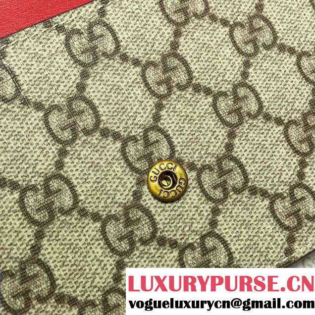 Gucci Pearl Studs GG Supreme Mini Chain Wallet Bag 431478 Red 2016