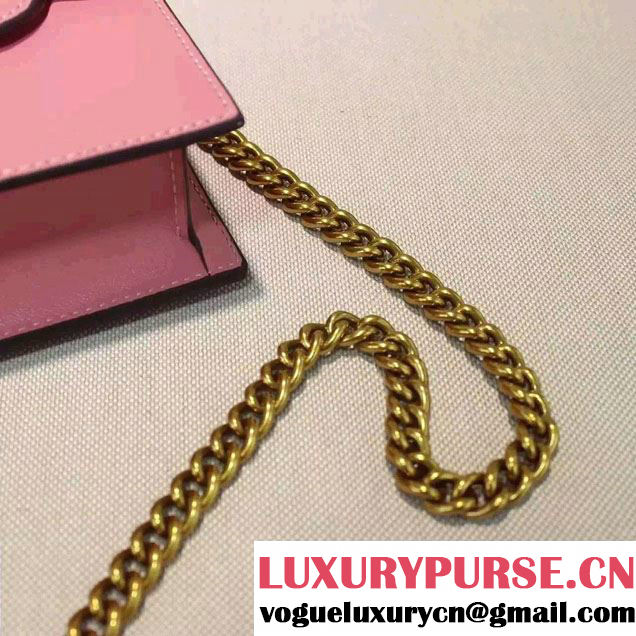 Gucci Pearl Studs Leather Mini Chain Wallet Bag 431478 Pink 2016