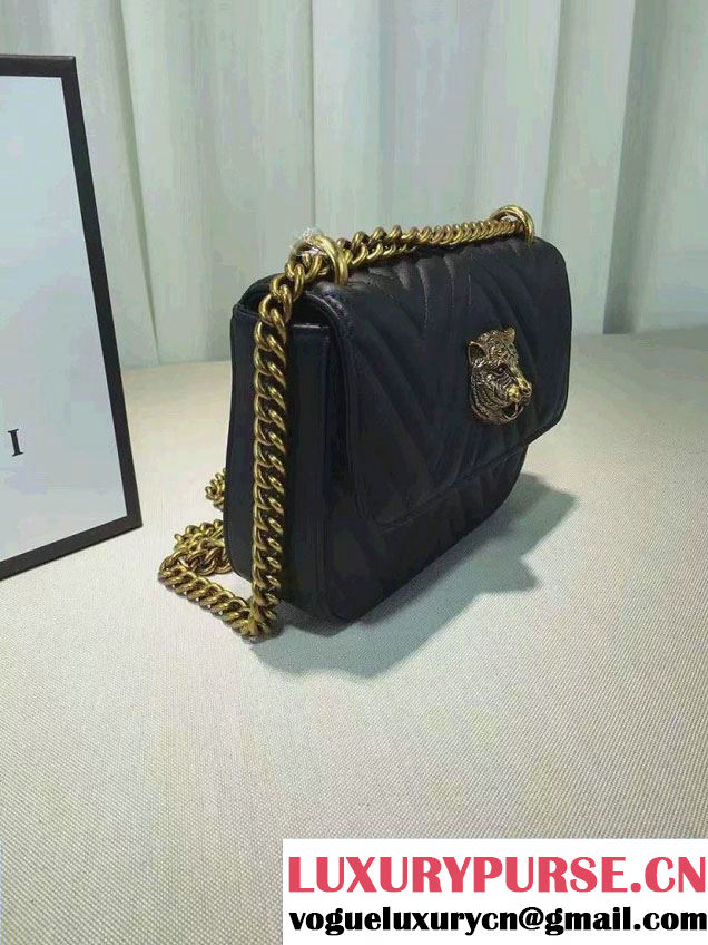 Gucci Broadway Chain Shoulder Bag 432581 Black 2016