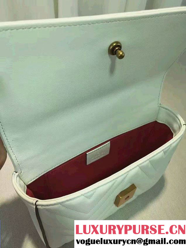 Gucci Broadway Chain Shoulder Bag 432581 White 2016
