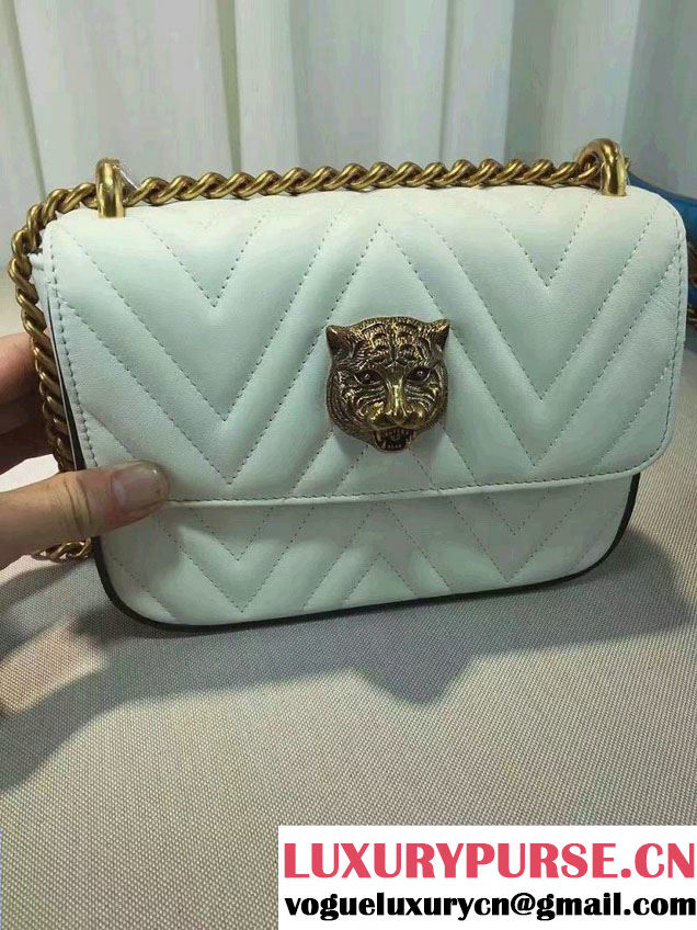 Gucci Broadway Chain Shoulder Bag 432581 White 2016