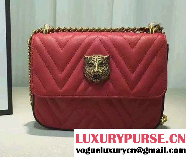 Gucci Broadway Chain Shoulder Bag 432581 Red 2016