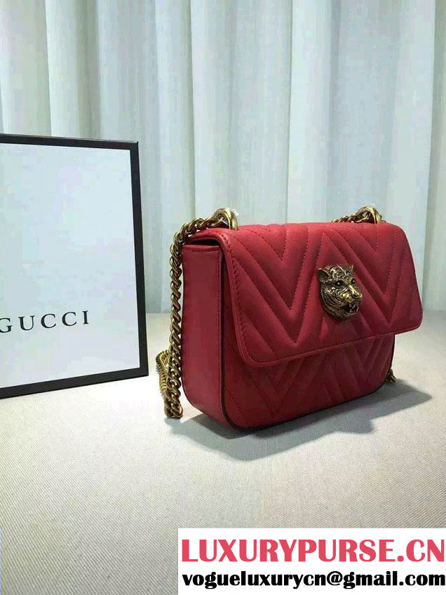 Gucci Broadway Chain Shoulder Bag 432581 Red 2016