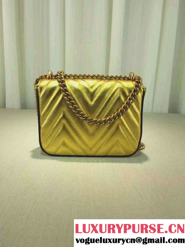 Gucci Broadway Chain Shoulder Bag 432581 Metallic Gold 2016