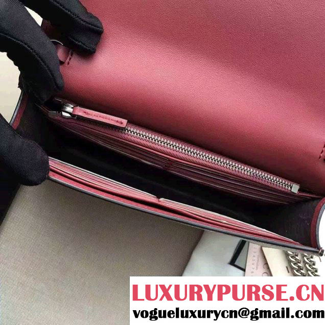 Gucci GG Supreme Blooms Chain Wallet 402724 Red 2016