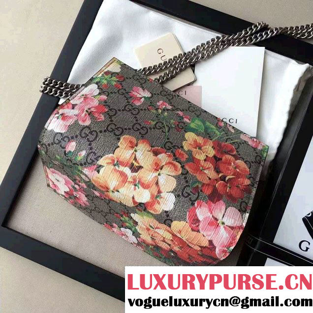 Gucci GG Supreme Blooms Chain Wallet 402724 Red 2016
