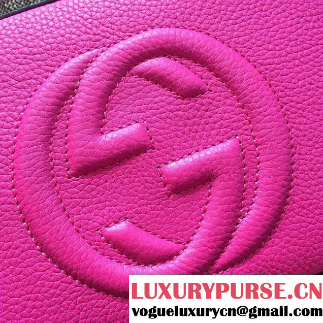 Gucci Soho Leather Shoulder Small Bag 431567 Fuchsia 2016