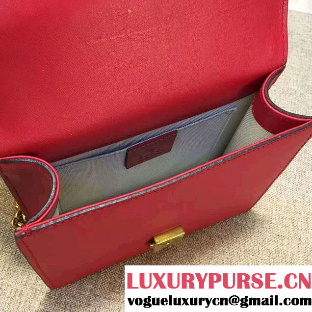 Gucci GG Marmont Leather Chain Shoulder Small Bag 431384 Red 2016