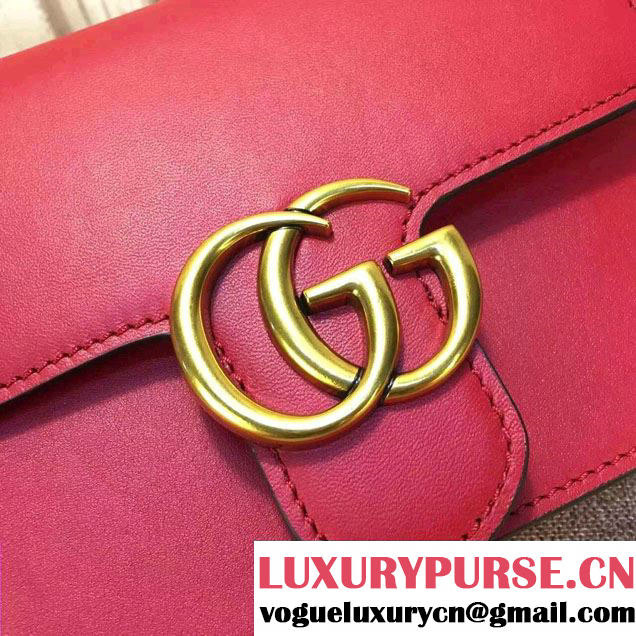 Gucci GG Marmont Leather Chain Shoulder Small Bag 431384 Red 2016