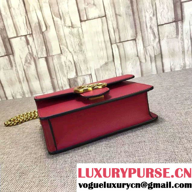 Gucci GG Marmont Leather Chain Shoulder Small Bag 431384 Red 2016