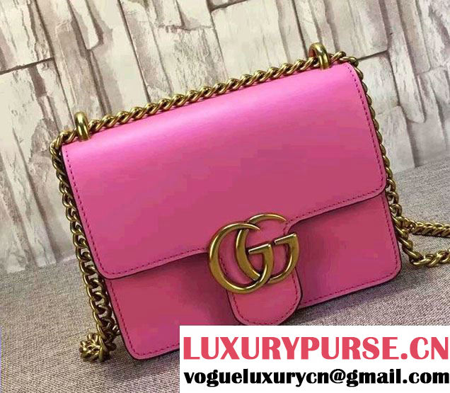 Gucci GG Marmont Leather Chain Shoulder Small Bag 431384 Pink 2016