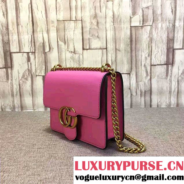 Gucci GG Marmont Leather Chain Shoulder Small Bag 431384 Pink 2016