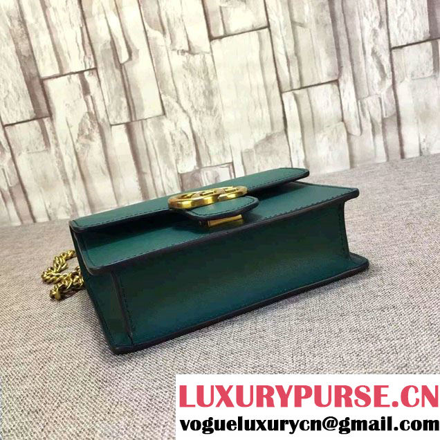 Gucci GG Marmont Leather Chain Shoulder Small Bag 431384 Green 2016