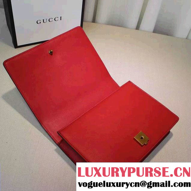 Gucci Eye Pearl Web Leather Chain Shoulder Medium Bag 432280 Red/Blue 2016