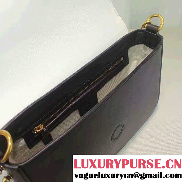 Gucci Studded Leather Chain Shoulder Medium Bag 432410 Black/White/Red/Gold 2016
