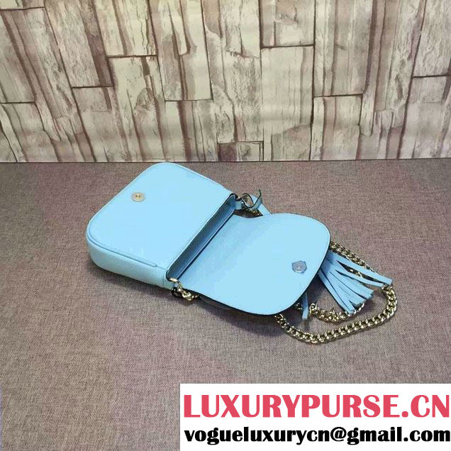 Gucci Soho Leather Chain Shoulder Small Bag 323190 Aqua Blue