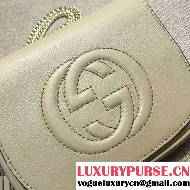 Gucci Soho Leather Chain Shoulder Small Bag 323190 Apricot