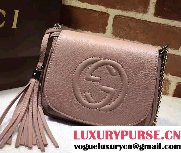 Gucci Soho Leather Chain Shoulder Small Bag 323190 Nude Pink