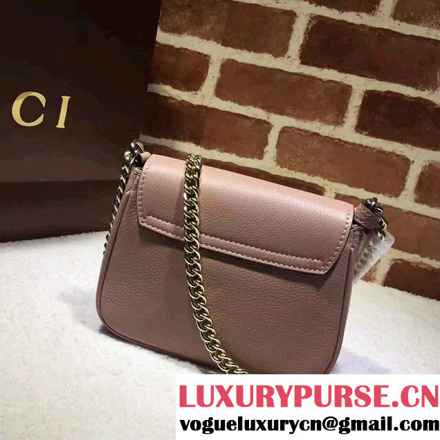 Gucci Soho Leather Chain Shoulder Small Bag 323190 Nude Pink