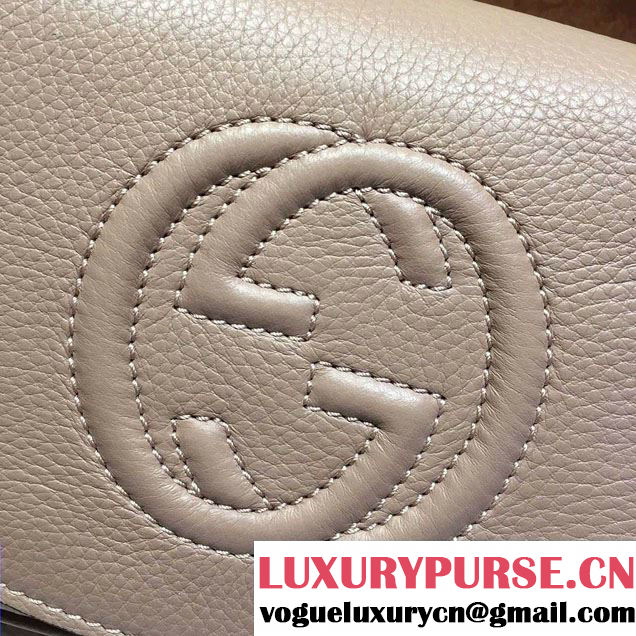Gucci Soho Leather Chain Shoulder Small Bag 323190 Nude Pink
