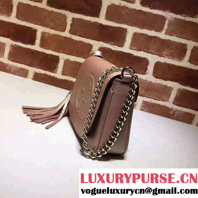 Gucci Soho Leather Chain Shoulder Small Bag 323190 Pink Gold