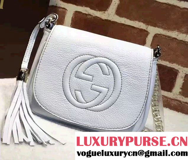 Gucci Soho Leather Chain Shoulder Small Bag 323190 White