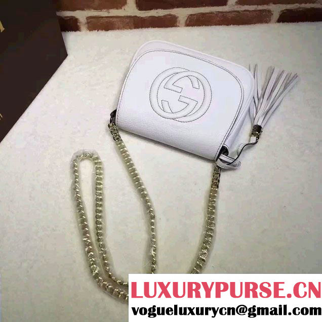 Gucci Soho Leather Chain Shoulder Small Bag 323190 White