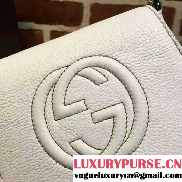 Gucci Soho Leather Chain Shoulder Small Bag 323190 White
