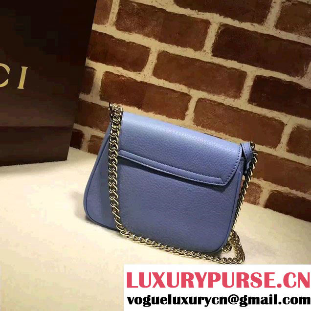 Gucci Soho Leather Chain Shoulder Small Bag 323190 Sky Blue