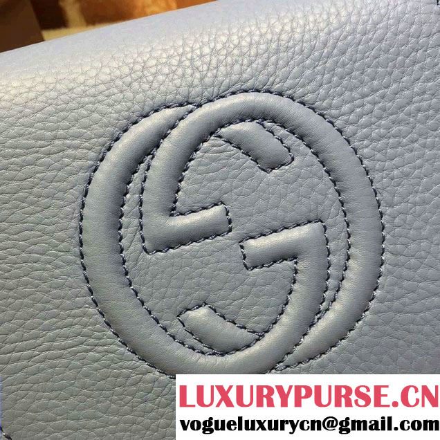 Gucci Soho Leather Chain Shoulder Small Bag 323190 Sky Blue