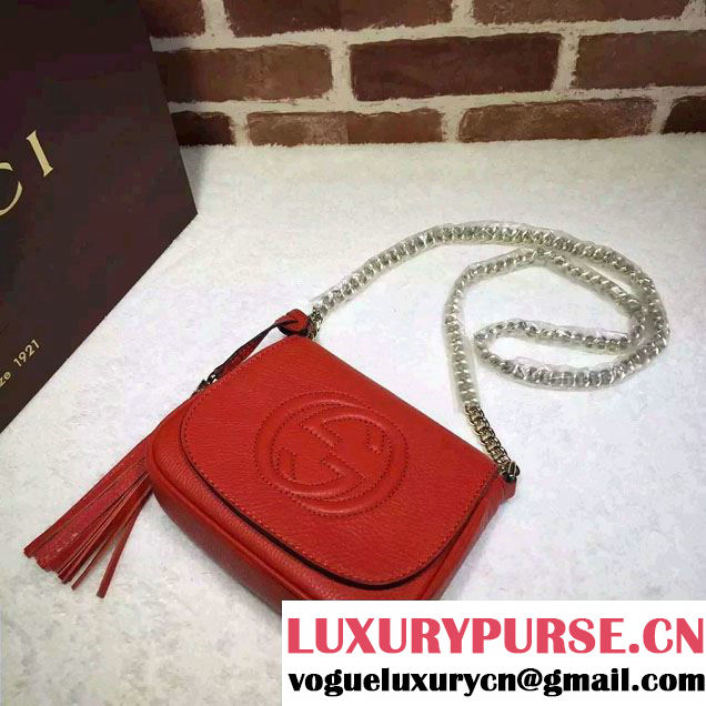 Gucci Soho Leather Chain Shoulder Small Bag 323190 Orange