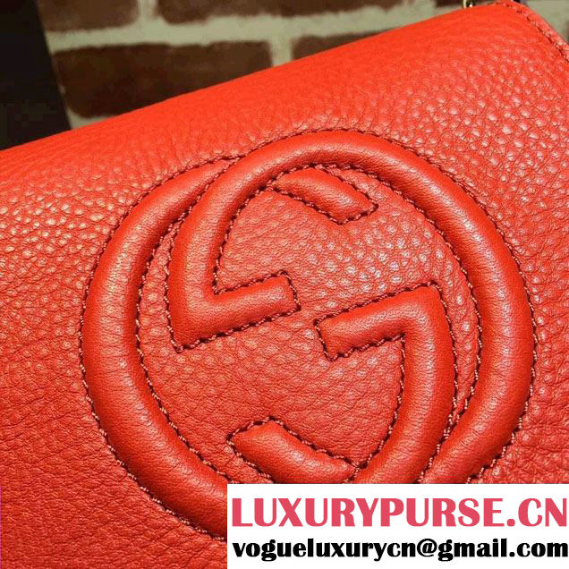 Gucci Soho Leather Chain Shoulder Small Bag 323190 Orange