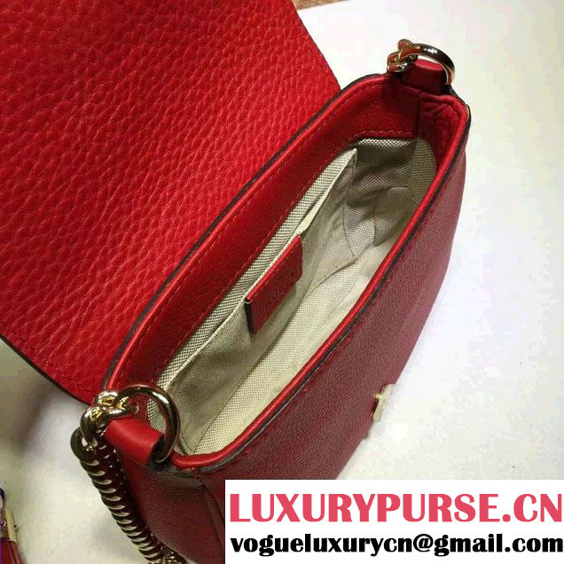 Gucci Soho Leather Chain Shoulder Small Bag 323190 Red