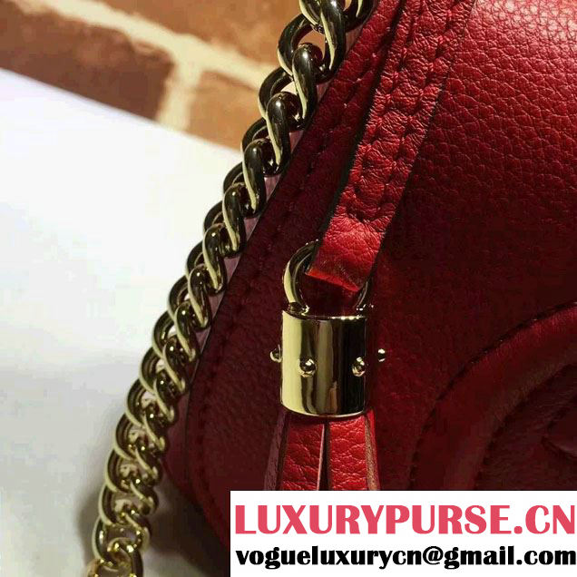 Gucci Soho Leather Chain Shoulder Small Bag 323190 Red
