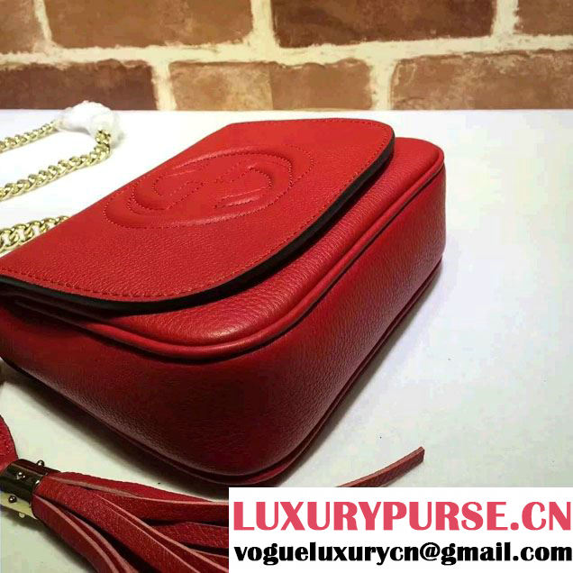 Gucci Soho Leather Chain Shoulder Small Bag 323190 Red