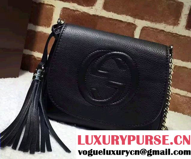 Gucci Soho Leather Chain Shoulder Small Bag 323190 Black