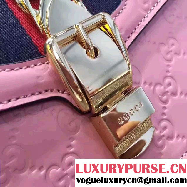 Gucci Sylvie Leather Signature Chain Shoulder Bag 421882 Pink 2016
