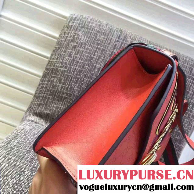 Gucci Sylvie Leather Signature Chain Shoulder Bag 421882 Red 2016