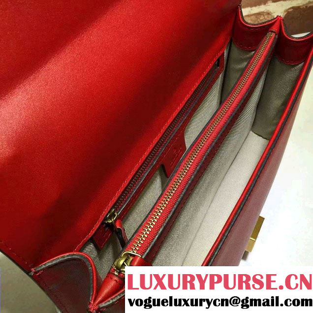 Gucci GG Marmont Leather Chain Shoulder Medium Bag 431777 Red 2016