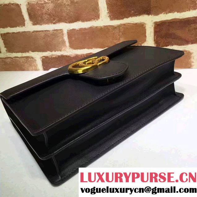 Gucci GG Marmont Leather Chain Shoulder Medium Bag 431777 Black 2016