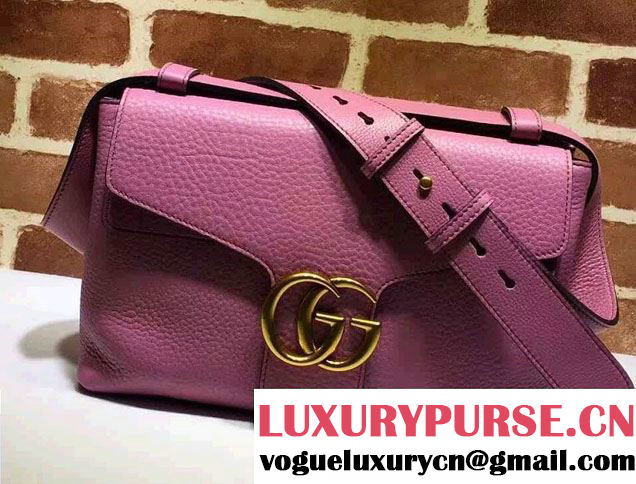 Gucci GG Marmont Leather Shoulder Medium Bag 401173 Pink 2016