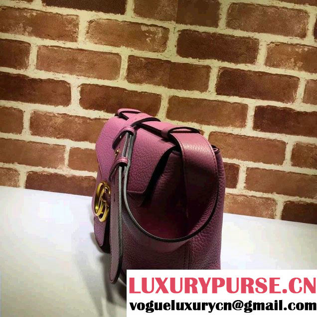 Gucci GG Marmont Leather Shoulder Medium Bag 401173 Pink 2016