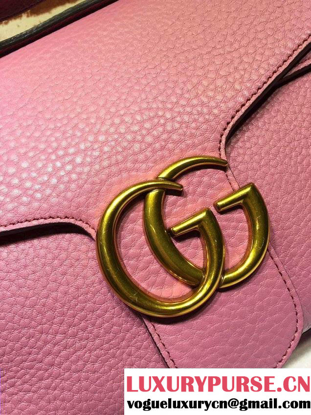 Gucci GG Marmont Leather Shoulder Medium Bag 401173 Pink 2016
